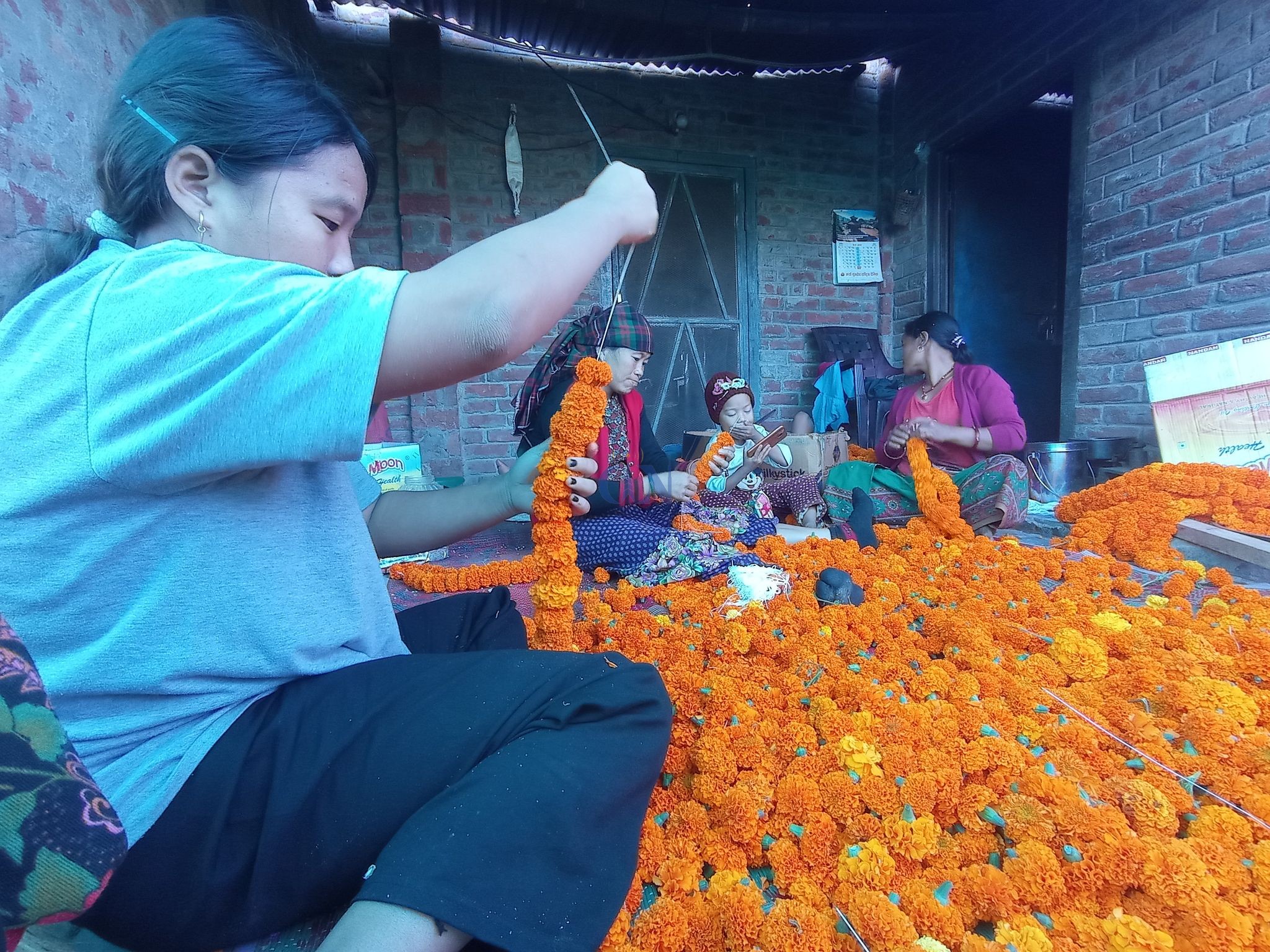 फूल माला गाँस्न भ्याइ नभ्याई