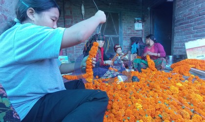 फूल माला गाँस्न भ्याइ नभ्याई