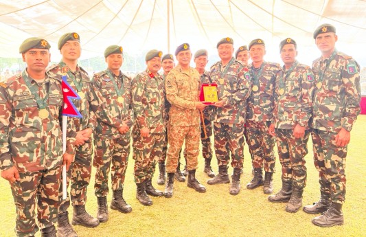 पाकिस्तान आर्मी टिम स्पिरिट प्रतियोगितामा नेपाली सेनालाई स्वर्ण पदक