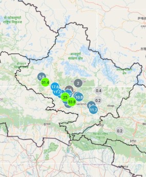 गोर्खा, धादिङ आसपासका स्थानमा चट्याङ्ग्सहित वर्षाको सम्भावना