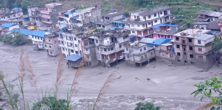 मेलम्चीमा भिषण बाढी-पहिरोः आसपासका बस्ती बगायो, ठूलो क्षति