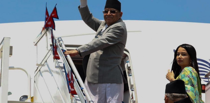 प्रधानमन्त्री प्रचण्ड र भारतीय प्रधानमन्त्री मोदीबिच भेटवार्ता हुँदै 