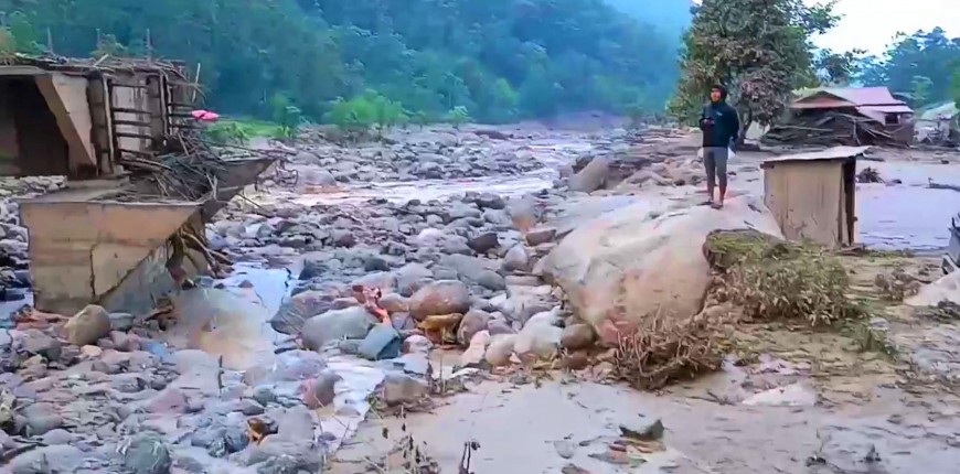 सङ्खुवासभामा बाढीले बगाउँदा १ जनाको मृत्यु, १७ जना सम्पर्कविहीन
