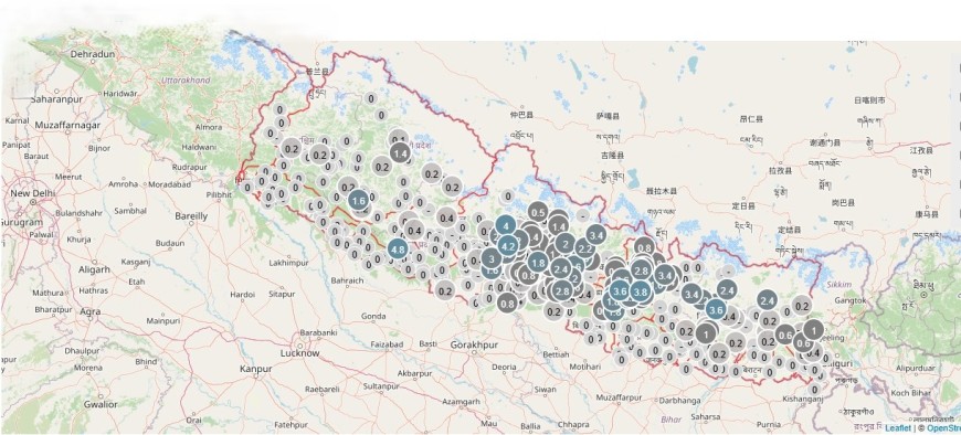 कोशी, बाग्मती, गण्डकी र लुम्बिनीका केही स्थानमा ठूलो पानी पर्ने सम्भावना