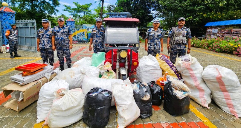 मोरङ्गको विभिन्न स्थानबाट १४ लाख भन्दा बढी मूल्यको सामान र व्यक्ति नियन्त्रणमा