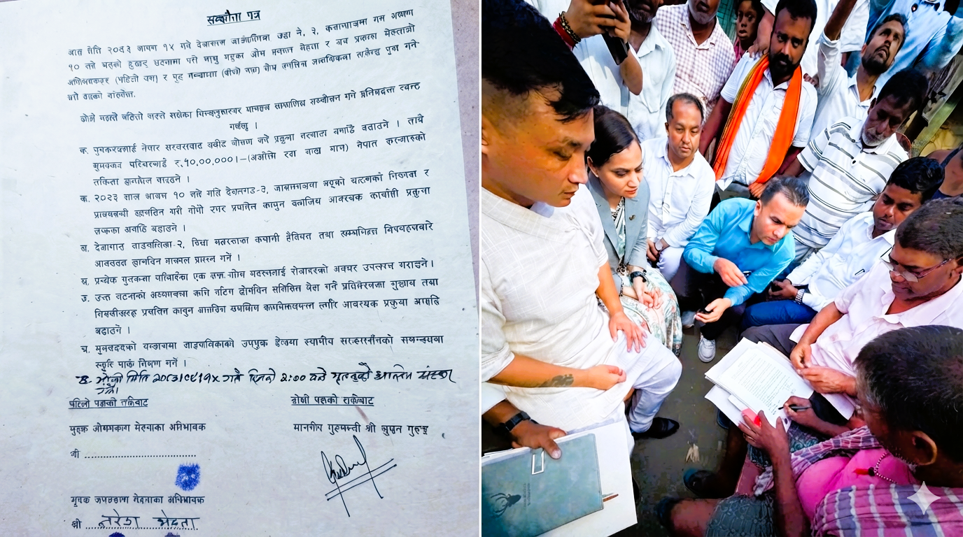 ओमप्रकाश मेहता र जयप्रकाश मेहताका परिवार अनि गृह मन्त्रालयबीच ७ बुँदे सम्झौता